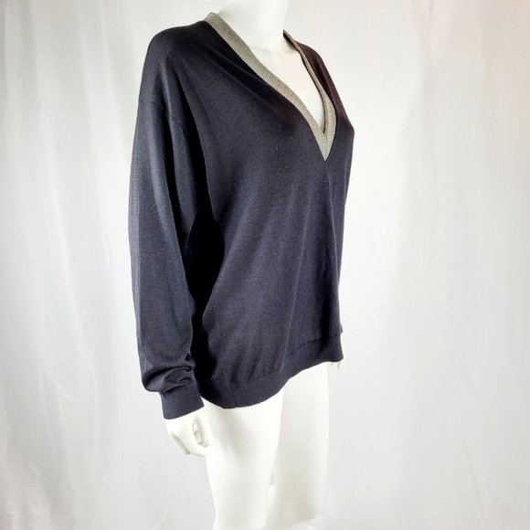 Brunello Cucinelli Women Cashmere Black Sweater - Picture 3 of 8